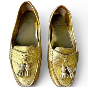Tory Burch Loafer Gold Logo Womens US 8.5 M EU 39